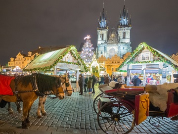 Prague Christmas Market at Night