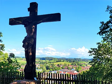 Kloster Andechs Cross and Alps