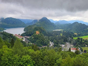 Neuschwanstein Castle Area and Swan Lake